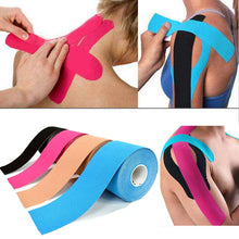 Load image into Gallery viewer, 5M Waterproof Breathable Cotton Kinesiology Tape Sports Elastic Roll Adhesive Muscle Bandage Pain Care Tape Knee Elbow Protector