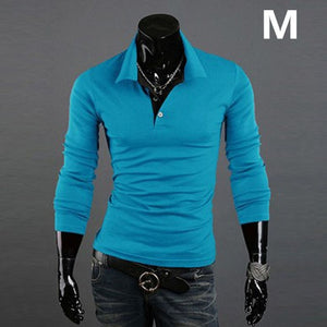 Men shirts Tee Lapel Long Sleeve Casual Fashion Tops Clothing for Autumn Winter Man Shirts Plus size XRQ88