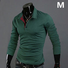 Load image into Gallery viewer, Men shirts Tee Lapel Long Sleeve Casual Fashion Tops Clothing for Autumn Winter Man Shirts Plus size XRQ88