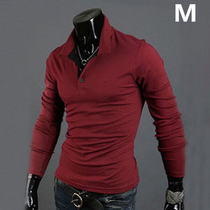 Men shirts Tee Lapel Long Sleeve Casual Fashion Tops Clothing for Autumn Winter Man Shirts Plus size XRQ88