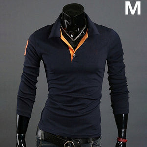 Men shirts Tee Lapel Long Sleeve Casual Fashion Tops Clothing for Autumn Winter Man Shirts Plus size XRQ88