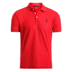 Dropshipping 2019 New Polo Shirt Men Solid Casual Cotton Polo Giraffe Men Slim Fit Embroidery Short Sleeve Men's Polo 10 Colors