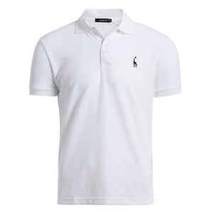 Dropshipping 2019 New Polo Shirt Men Solid Casual Cotton Polo Giraffe Men Slim Fit Embroidery Short Sleeve Men's Polo 10 Colors