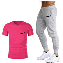 Load image into Gallery viewer, Men&#39;s Sets T Shirts+pants Two Pieces Sets Casual Tracksuit Men/Women New Fashion printing suits sportwear Gyms Fitness trousers