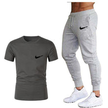 Load image into Gallery viewer, Men&#39;s Sets T Shirts+pants Two Pieces Sets Casual Tracksuit Men/Women New Fashion printing suits sportwear Gyms Fitness trousers