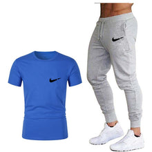 Load image into Gallery viewer, Men&#39;s Sets T Shirts+pants Two Pieces Sets Casual Tracksuit Men/Women New Fashion printing suits sportwear Gyms Fitness trousers