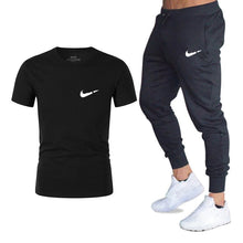 Load image into Gallery viewer, Men&#39;s Sets T Shirts+pants Two Pieces Sets Casual Tracksuit Men/Women New Fashion printing suits sportwear Gyms Fitness trousers