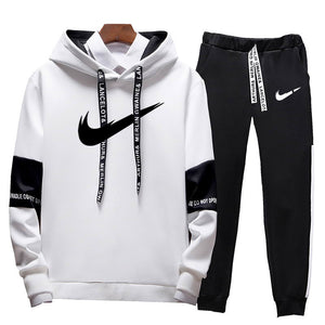 Brand Clothing Men's Casual Sweatshirts Pullover Cotton Men Tracksuit Hoodies Two Piece +pants Sport Shirts Autumn Winter Set