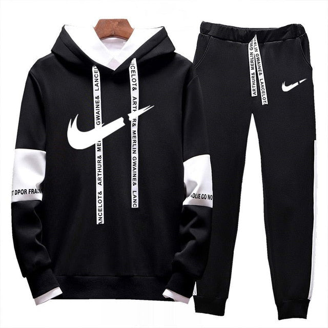 Brand Clothing Men's Casual Sweatshirts Pullover Cotton Men Tracksuit Hoodies Two Piece +pants Sport Shirts Autumn Winter Set