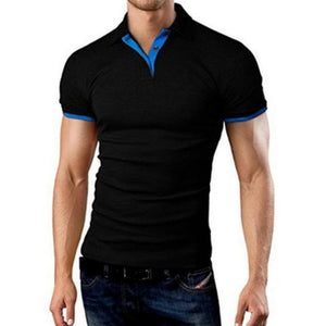 2019 New Summer  Mens Polo Shirt Short Sleeve Turn-over Collar Slim Tops Casual Breathable Solid Color Business Shirt