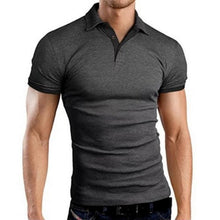 Load image into Gallery viewer, 2019 New Summer  Mens Polo Shirt Short Sleeve Turn-over Collar Slim Tops Casual Breathable Solid Color Business Shirt