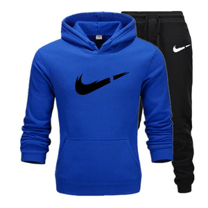 New hot brand men sweatshirt Tracksuit prints thermal underwear Men Sportswear Sets Fleece Thick hoodie+Pants Sporting Suit Male