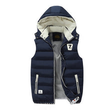 Load image into Gallery viewer, Men's Vest Winter Down Vest Casual Waistcoat Men's Sleeveless Jacket Plus Size 5XL Warm Men's Vest Overcoats Hat Detachable New