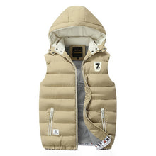 Load image into Gallery viewer, Men's Vest Winter Down Vest Casual Waistcoat Men's Sleeveless Jacket Plus Size 5XL Warm Men's Vest Overcoats Hat Detachable New
