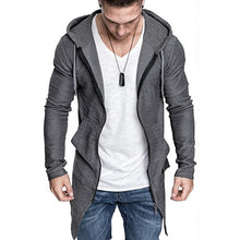 Load image into Gallery viewer, Shujin New Mens Hooded Solid Trench Coat Jacket Cardigan Long Sleeve Outwear Male Autumn Winter Slim Fit Long Coat Tops