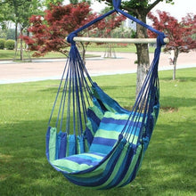 Load image into Gallery viewer, Portable Hammock Chair Outdoor Garden Hammock Hanging Chair for Home Travel Camping Hiking Swing Canvas Stripe Hammock Swings