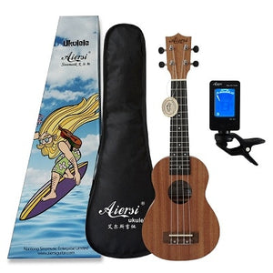 Aiersi brand 21 inch mahogany Soprano ukulele Hawaiian guitar ukelele