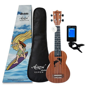 Aiersi brand 21 inch mahogany Soprano ukulele Hawaiian guitar ukelele