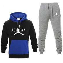 Load image into Gallery viewer, New Men Hoodies Suit Fleece Warm Jordan 23 Tracksuit Men Sweatshirt Suit Hoodie+Sweat pants Jogging Homme Hooded Tracksuit 3XL