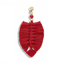 Load image into Gallery viewer, Girlgo Tassel Macrame Keychains for Women Boho Handmade Fiberlove key Holder Keyring Macrame Bag Charm Car Hanging Jewelry Gifts