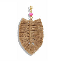 Load image into Gallery viewer, Girlgo Tassel Macrame Keychains for Women Boho Handmade Fiberlove key Holder Keyring Macrame Bag Charm Car Hanging Jewelry Gifts