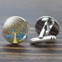 Load image into Gallery viewer, Tree of Life Cufflinks for Men Best Man Cufflinks Set Cufflinks Wedding Life Tree Suit Shirt Silver Cuff Links Men Accessories