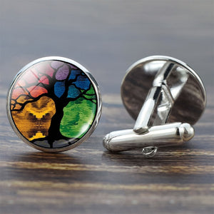 Tree of Life Cufflinks for Men Best Man Cufflinks Set Cufflinks Wedding Life Tree Suit Shirt Silver Cuff Links Men Accessories