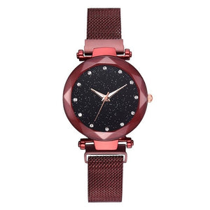 Women Watches Rose Gold Starry Sky Luxury Magnetic Mesh Rhinestone Quartz Wristwatch Lady Female Diamond Watch relogio feminino