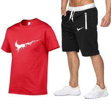 Load image into Gallery viewer, Quality Men&#39;s Sets T Shirts+shorts Men Brand Clothing 2 Piece Set Tracksuit Fashion Casual Tshirt Gyms Workout Fitness Tees Sets