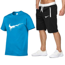 Load image into Gallery viewer, Quality Men&#39;s Sets T Shirts+shorts Men Brand Clothing 2 Piece Set Tracksuit Fashion Casual Tshirt Gyms Workout Fitness Tees Sets