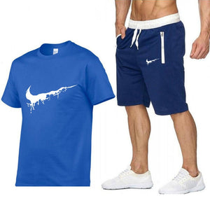 Quality Men's Sets T Shirts+shorts Men Brand Clothing 2 Piece Set Tracksuit Fashion Casual Tshirt Gyms Workout Fitness Tees Sets