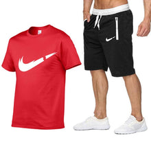 Load image into Gallery viewer, Quality Men&#39;s Sets T Shirts+shorts Men Brand Clothing 2 Piece Set Tracksuit Fashion Casual Tshirt Gyms Workout Fitness Tees Sets