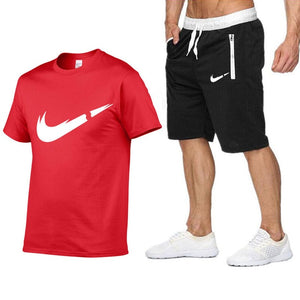 Quality Men's Sets T Shirts+shorts Men Brand Clothing 2 Piece Set Tracksuit Fashion Casual Tshirt Gyms Workout Fitness Tees Sets