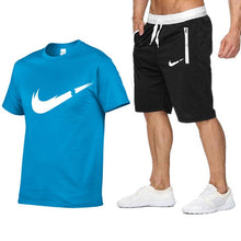 Load image into Gallery viewer, Quality Men&#39;s Sets T Shirts+shorts Men Brand Clothing 2 Piece Set Tracksuit Fashion Casual Tshirt Gyms Workout Fitness Tees Sets