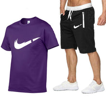 Load image into Gallery viewer, Quality Men&#39;s Sets T Shirts+shorts Men Brand Clothing 2 Piece Set Tracksuit Fashion Casual Tshirt Gyms Workout Fitness Tees Sets