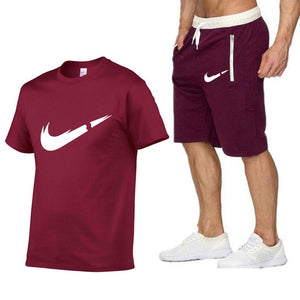 Quality Men's Sets T Shirts+shorts Men Brand Clothing 2 Piece Set Tracksuit Fashion Casual Tshirt Gyms Workout Fitness Tees Sets