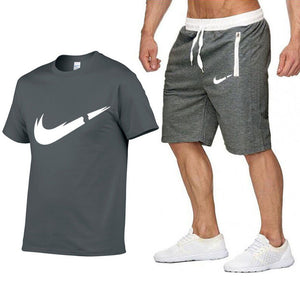 Quality Men's Sets T Shirts+shorts Men Brand Clothing 2 Piece Set Tracksuit Fashion Casual Tshirt Gyms Workout Fitness Tees Sets