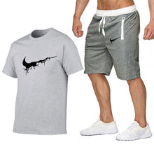 Load image into Gallery viewer, Quality Men&#39;s Sets T Shirts+shorts Men Brand Clothing 2 Piece Set Tracksuit Fashion Casual Tshirt Gyms Workout Fitness Tees Sets