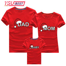 Load image into Gallery viewer, Dad Mom Baby Christmas T-Shirt Clothing for Family Matching Outfits Clothes Mother Daughter Father Son Look Mommy and Me Shirt