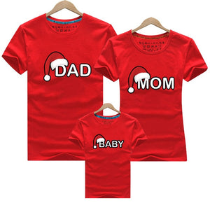 Dad Mom Baby Christmas T-Shirt Clothing for Family Matching Outfits Clothes Mother Daughter Father Son Look Mommy and Me Shirt