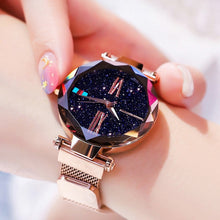 Load image into Gallery viewer, Women Watches Rose Gold Starry Sky Luxury Magnetic Mesh Rhinestone Quartz Wristwatch Lady Female Diamond Watch relogio feminino