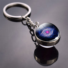 Load image into Gallery viewer, Solar System Planet Keyring Galaxy Nebula Space Keychain Moon Earth Sun Mars Art Picture Double Side Glass Ball Key Chain