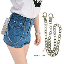 Load image into Gallery viewer, BLA Metal Trousers Pant Chain Punk Hip-hop Chain Waist Link Metal Silver Key Chain Jeans Waist Link Keyring Jewelry Z30