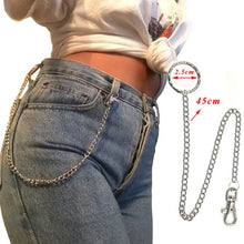 Load image into Gallery viewer, BLA Metal Trousers Pant Chain Punk Hip-hop Chain Waist Link Metal Silver Key Chain Jeans Waist Link Keyring Jewelry Z30