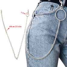 Load image into Gallery viewer, BLA Metal Trousers Pant Chain Punk Hip-hop Chain Waist Link Metal Silver Key Chain Jeans Waist Link Keyring Jewelry Z30