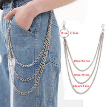 Load image into Gallery viewer, BLA Metal Trousers Pant Chain Punk Hip-hop Chain Waist Link Metal Silver Key Chain Jeans Waist Link Keyring Jewelry Z30