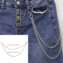 Load image into Gallery viewer, BLA Metal Trousers Pant Chain Punk Hip-hop Chain Waist Link Metal Silver Key Chain Jeans Waist Link Keyring Jewelry Z30