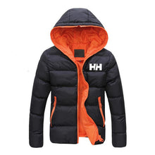 Load image into Gallery viewer, 2019 Novos Homens de Algodão Com Capuz Moda Inverno Engrosse Jaquetas HH Casaco Parkas Moda Masculina Masculino Sólida Cores Tam