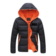 Load image into Gallery viewer, 2019 Novos Homens de Algodão Com Capuz Moda Inverno Engrosse Jaquetas HH Casaco Parkas Moda Masculina Masculino Sólida Cores Tam