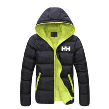 Load image into Gallery viewer, 2019 Novos Homens de Algodão Com Capuz Moda Inverno Engrosse Jaquetas HH Casaco Parkas Moda Masculina Masculino Sólida Cores Tam